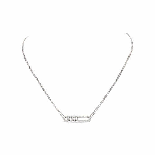 Collier Messika Move - Collier en or blanc et diamants 58 Facettes 5575213RV