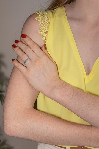 Bague 53 Demi-alliance en or blanc et diamants 58 Facettes 5237218CN