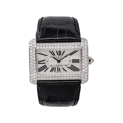Montre Cartier Tank Divan - Montre en or blanc et diamants 58 Facettes 5707101CN
