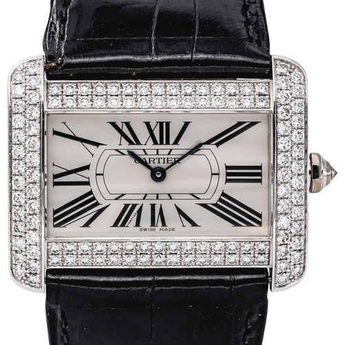 Montre Cartier Tank Divan - Montre en or blanc et diamants 58 Facettes 5707101CN