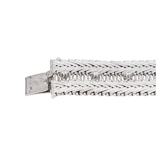 Bracelet Bracelet manchette en or blanc et diamants 58 Facettes 5237102CN
