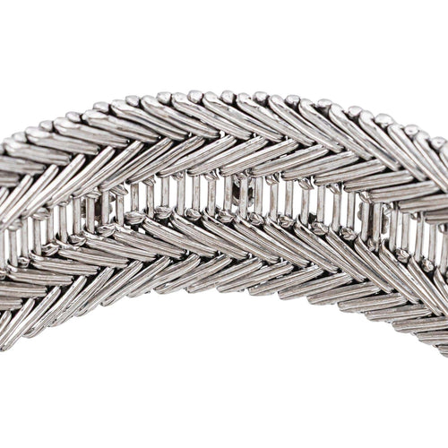 Bracelet Bracelet manchette en or blanc et diamants 58 Facettes 5237102CN