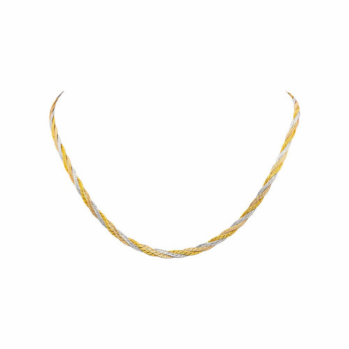 Collier Collier maille miroir en or jaune, blanc et rose 58 Facettes 5777577CN