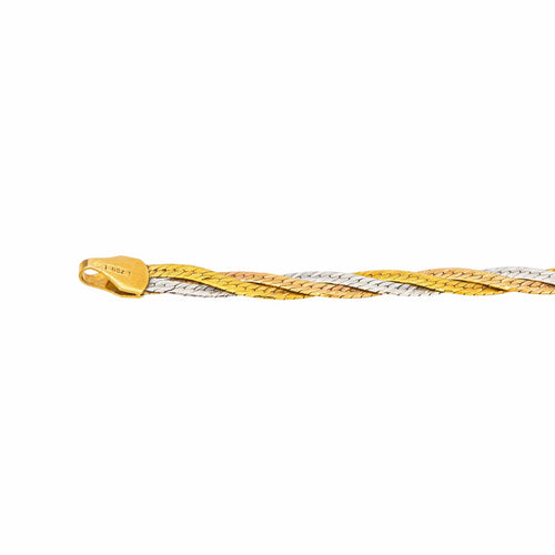 Collier Collier maille miroir en or jaune, blanc et rose 58 Facettes 5777577CN