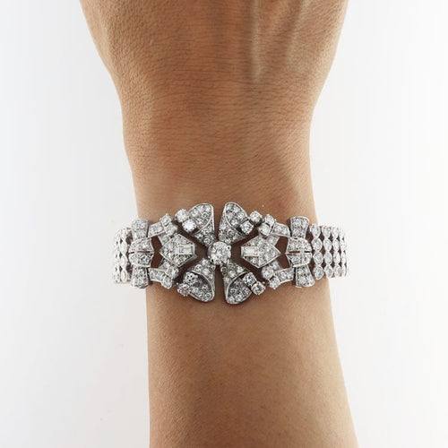 Bracelet Bracelet en platine avec diamants 58 Facettes G3970