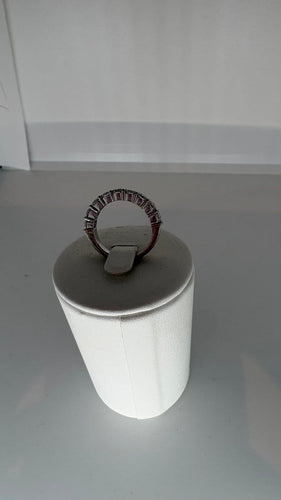 Bague 51 Demi-alliance - Bague en or blanc et diamants 58 Facettes Bague 001