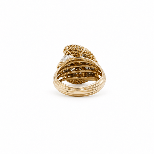Bague Bague vintage en or jaune, platine et diamants 58 Facettes 1.0001490/1