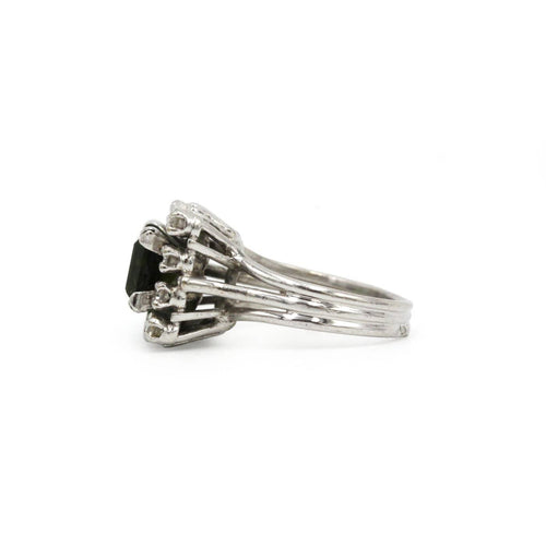 Bague en or blanc, tourmaline et diamants 58 Facettes 260036SP