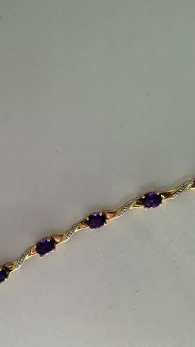 Bracelet Bracelet en deux ors 18 carats et améthystes 58 Facettes Bracelet 001