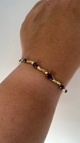 Bracelet Bracelet en deux ors 18 carats et améthystes 58 Facettes Bracelet 001