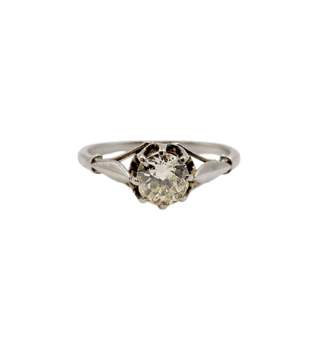 Bague 52 Bague solitaire Art déco en or blanc 18k et diamant 58 Facettes A07440