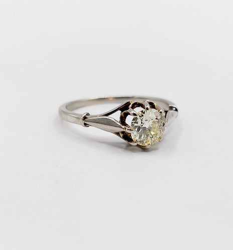 Bague 52 Bague solitaire Art déco en or blanc 18k et diamant 58 Facettes A07440
