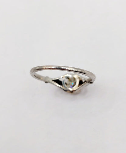 Bague 52 Bague solitaire Art déco en or blanc 18k et diamant 58 Facettes A07440