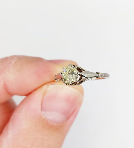 Bague 52 Bague solitaire Art déco en or blanc 18k et diamant 58 Facettes A07440
