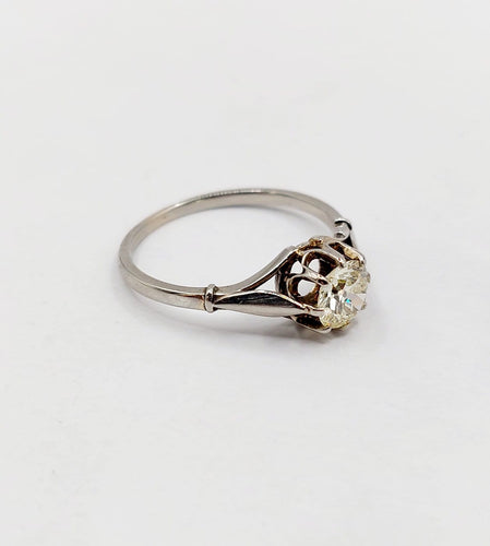 Bague 52 Bague solitaire Art déco en or blanc 18k et diamant 58 Facettes A07440