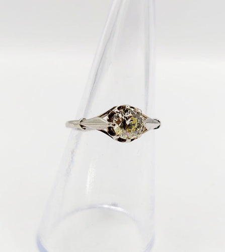 Bague 52 Bague solitaire Art déco en or blanc 18k et diamant 58 Facettes A07440