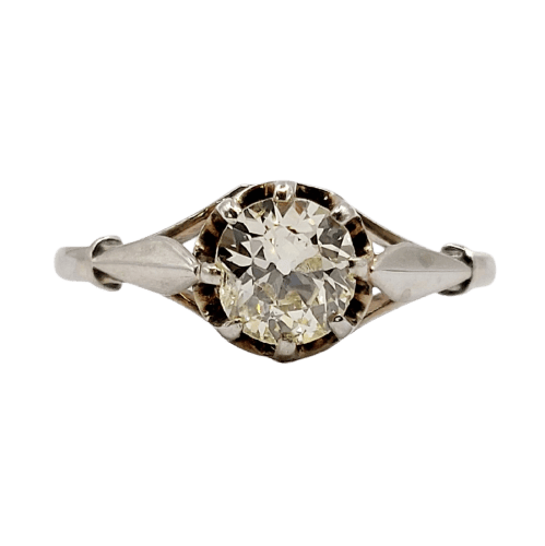 Bague 52 Bague solitaire Art déco en or blanc 18k et diamant 58 Facettes A07440