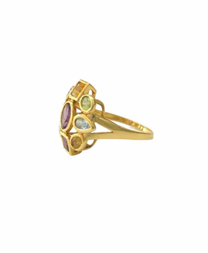 Bague 58 Bague Cocktail Tutti Frutti en or jaune 58 Facettes Bag-1953