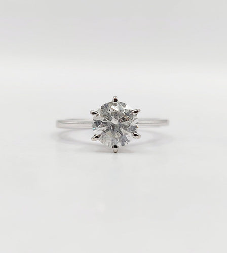 Bague 51 Bague solitaire vintage en or blanc 14k et diamant 58 Facettes A07446