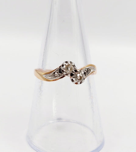 Bague 55 Bague toi et moi en or rose 18k et diamants 58 Facettes A07448