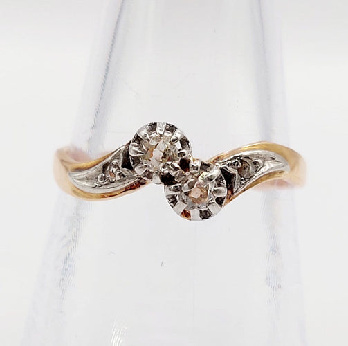 Bague 55 Bague toi et moi en or rose 18k et diamants 58 Facettes A07448