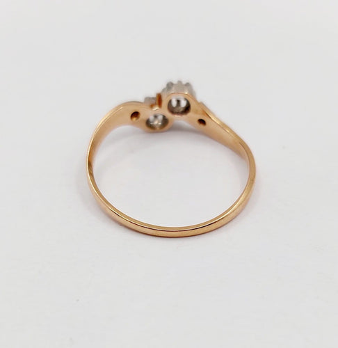 Bague 55 Bague toi et moi en or rose 18k et diamants 58 Facettes A07448