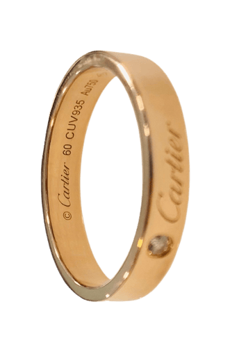 Bague 61 Cartier C - Alliance en or rose et diamant 58 Facettes 21687