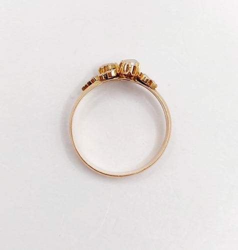 Bague 52 Bague toi et moi victorienne en or rose 18k et perles 58 Facettes A07451