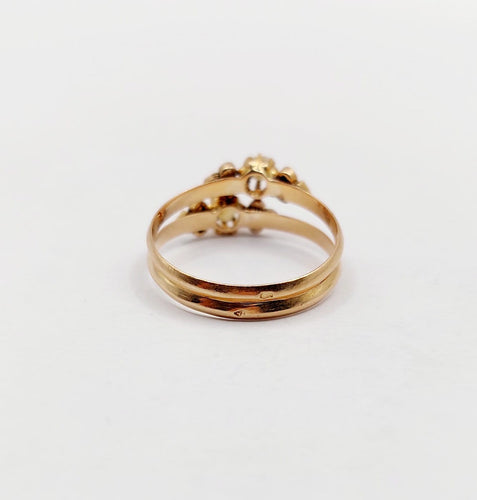 Bague 52 Bague toi et moi victorienne en or rose 18k et perles 58 Facettes A07451