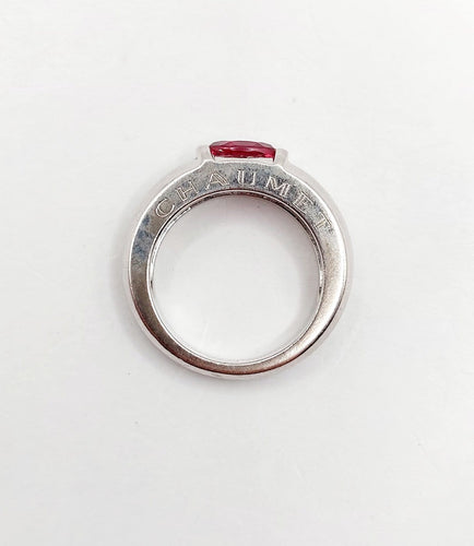 Bague 53 Chaumet Gioa - Bague jonc en or blanc et tourmaline rose 58 Facettes A07453