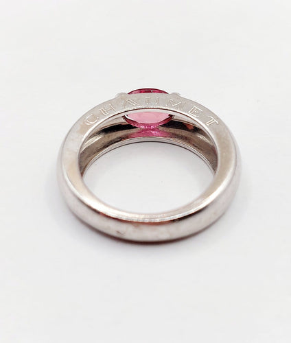 Bague 53 Chaumet Gioa - Bague jonc en or blanc et tourmaline rose 58 Facettes A07453
