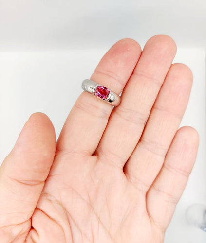 Bague 53 Chaumet Gioa - Bague jonc en or blanc et tourmaline rose 58 Facettes A07453