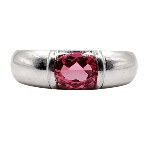 Bague 53 Chaumet Gioa - Bague jonc en or blanc et tourmaline rose 58 Facettes A07453