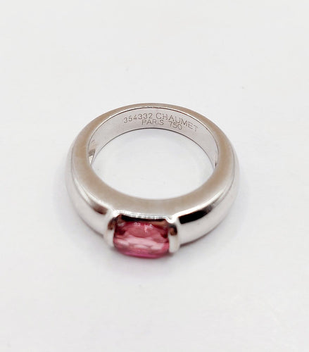 Bague 53 Chaumet Gioa - Bague jonc en or blanc et tourmaline rose 58 Facettes A07453