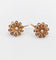 Boucles d'oreilles Dormeuses marguerite en or rose 18k et perles 58 Facettes A07454