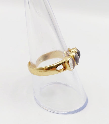 Bague 58 Bague jonc vintage en or 18k et pierres de lune 58 Facettes A07457