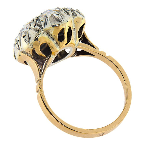 Bague 52 Bague style ancien en or rose, argent et diamants taille rose 58 Facettes G3973