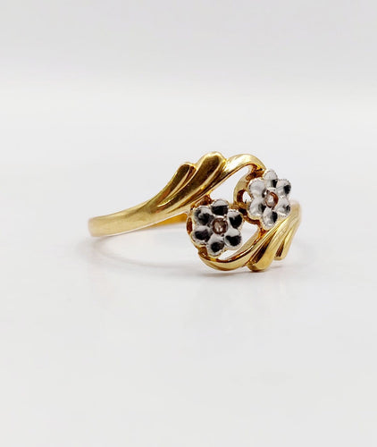 Bague 59 Bague toi et moi antique en or 18k et diamants taille rose 58 Facettes A07466