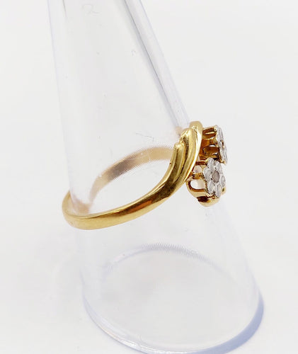 Bague 59 Bague toi et moi antique en or 18k et diamants taille rose 58 Facettes A07466