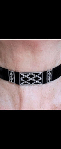 Collier Belle Époque - Ras-de-cou en or 18 ct, platine et diamants 58 Facettes 1