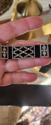 Collier Belle Époque - Ras-de-cou en or 18 ct, platine et diamants 58 Facettes 1