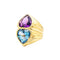 Bague 56 Bague Cœurs en or jaune, améthyste et topaze 58 Facettes 35754