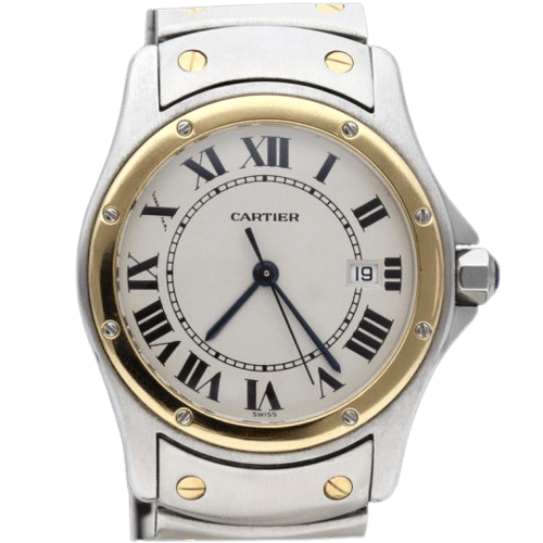 Montre Cartier Santos Galbée - Montre ronde en or jaune et acier 58 Facettes MT44318
