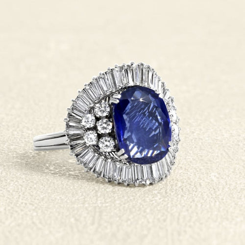 Bague 50 Bague en platine, saphir et diamants 58 Facettes OC-61100180