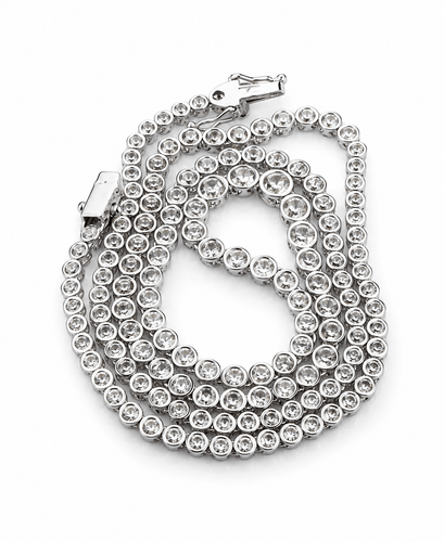 Collier Collier rivière en or blanc 18 carats et diamants naturels 58 Facettes Riv