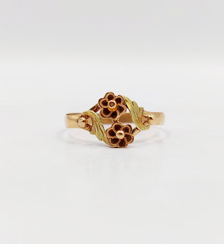 Bague 59 Bague Toi et Moi victorienne en or rose 18k 58 Facettes A07467
