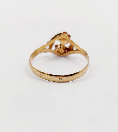 Bague 59 Bague Toi et Moi victorienne en or rose 18k 58 Facettes A07467