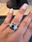 Bague en or blanc avec saphirs et diamants 58 Facettes Bague 001