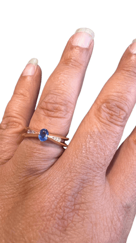 Bague 56 Bague saphir et diamants en or jaune 58 Facettes Bague 001