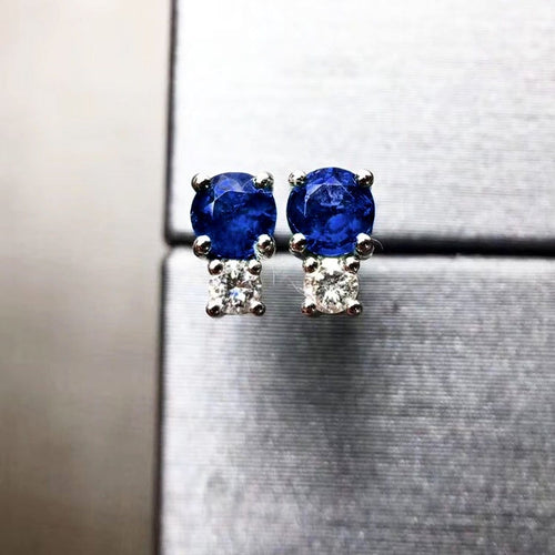 Boucles d'oreilles Single Tulip - Boucles d'oreilles en or blanc 18K, saphirs et diamants 58 Facettes GER1337BL